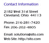 Contact: Sito Group Cleveland, Ohio; 216-281-7420; solutions@sito.com; sito.com