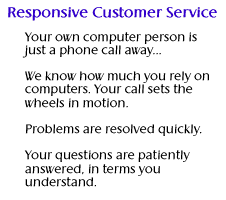 Responsive customer service computer troubleshooting